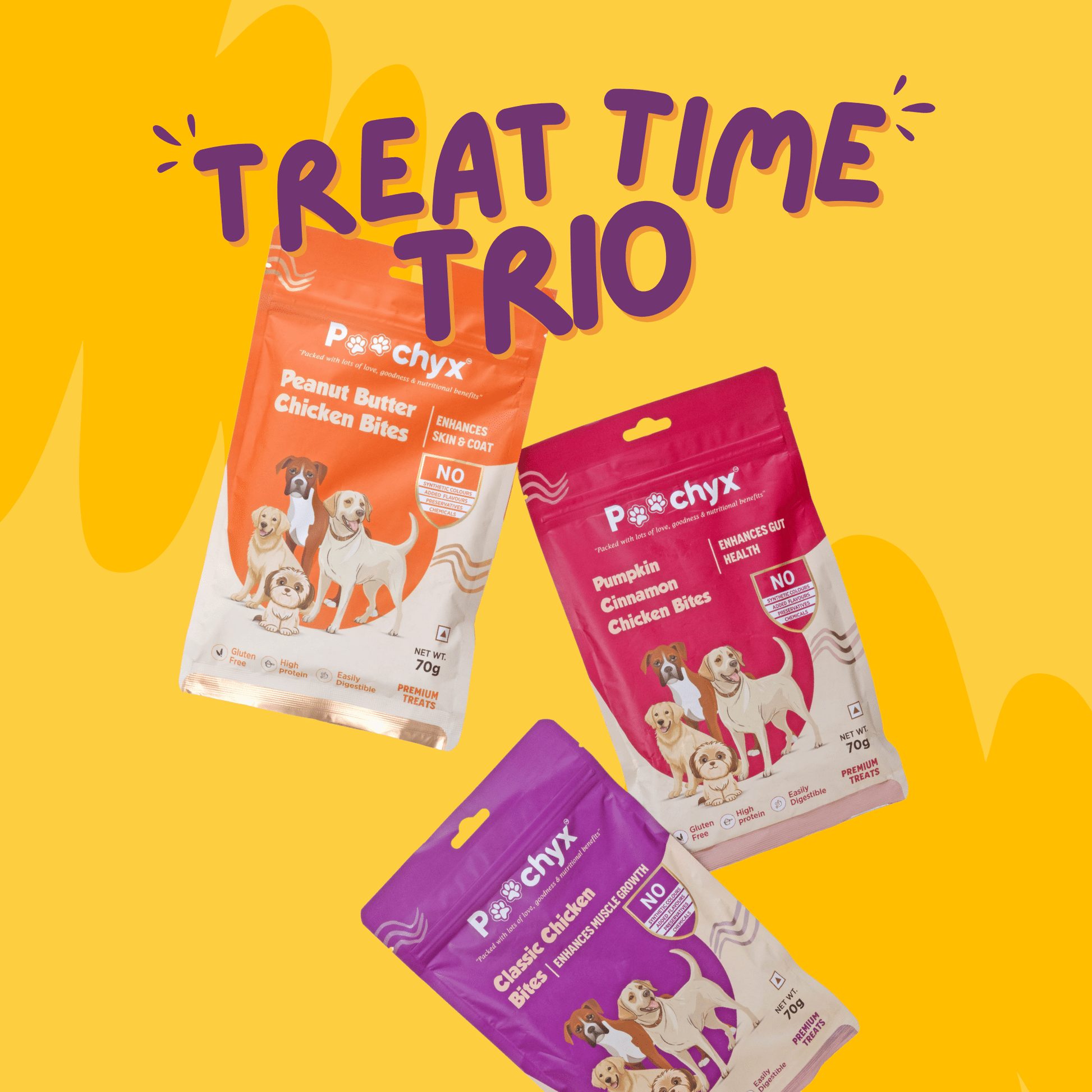 Treat Time Trio – 100% Natural Dog Treats - Poochyx